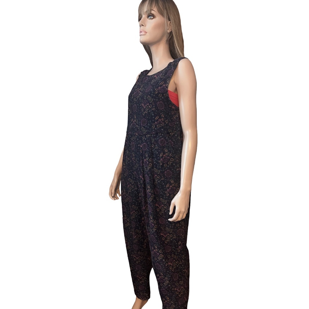 Vintage 80s Laura Ashley Prairie Jumpsuit Romper Playsuit Floral Jumper Corduroy - Picture 5 of 16
